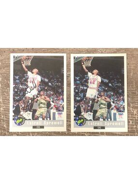 Classic Latrell Sprewell Alabama Rookie Card LOT of 2 with Auto Autograph